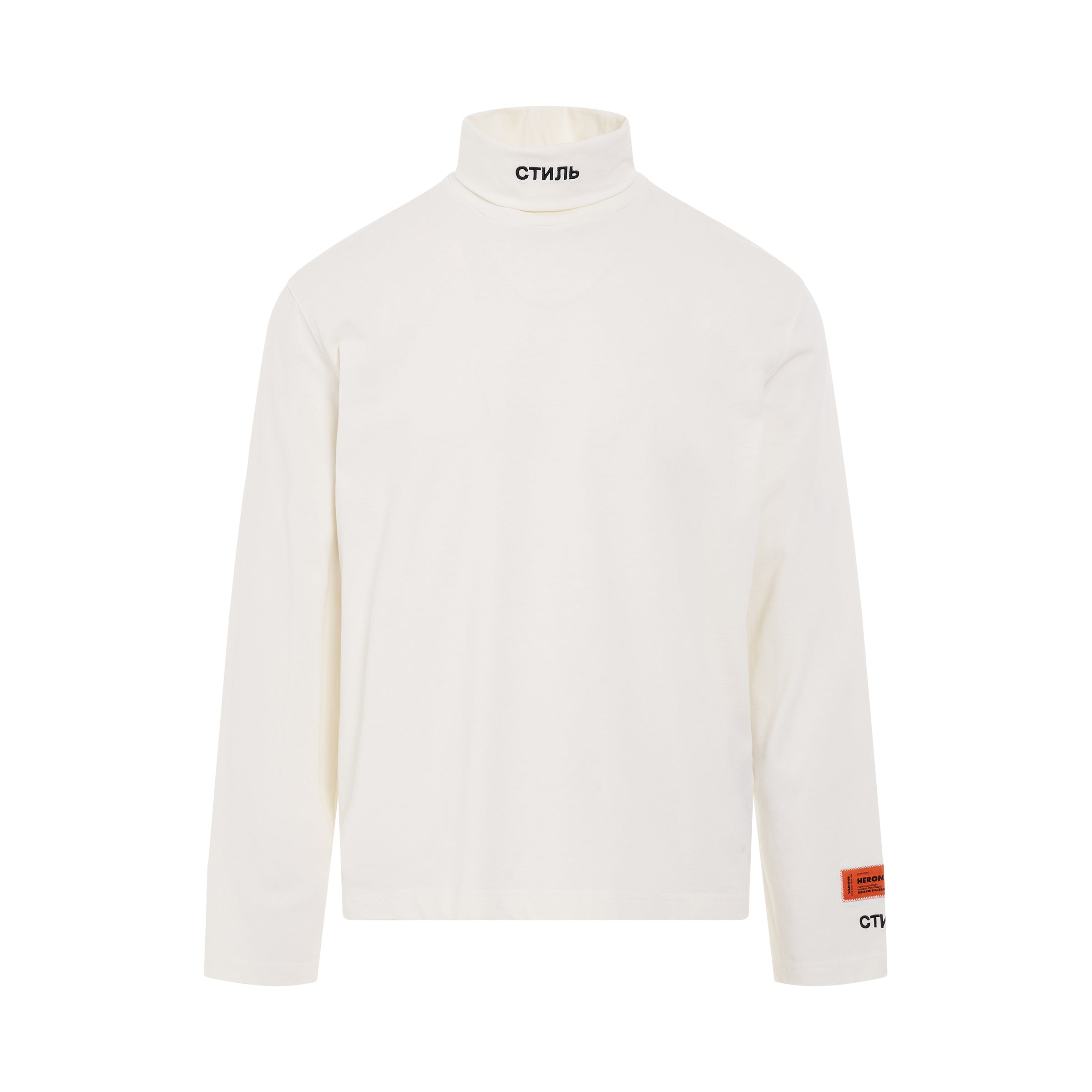 CTNMB Long Sleeve Rollneck in White/Black