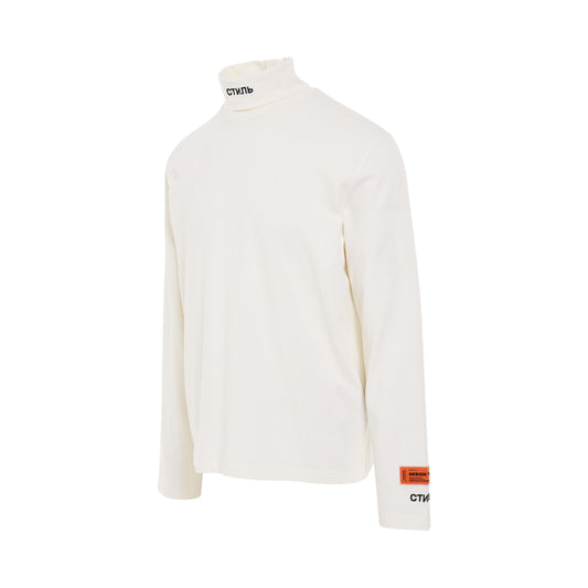 CTNMB Long Sleeve Rollneck in White/Black