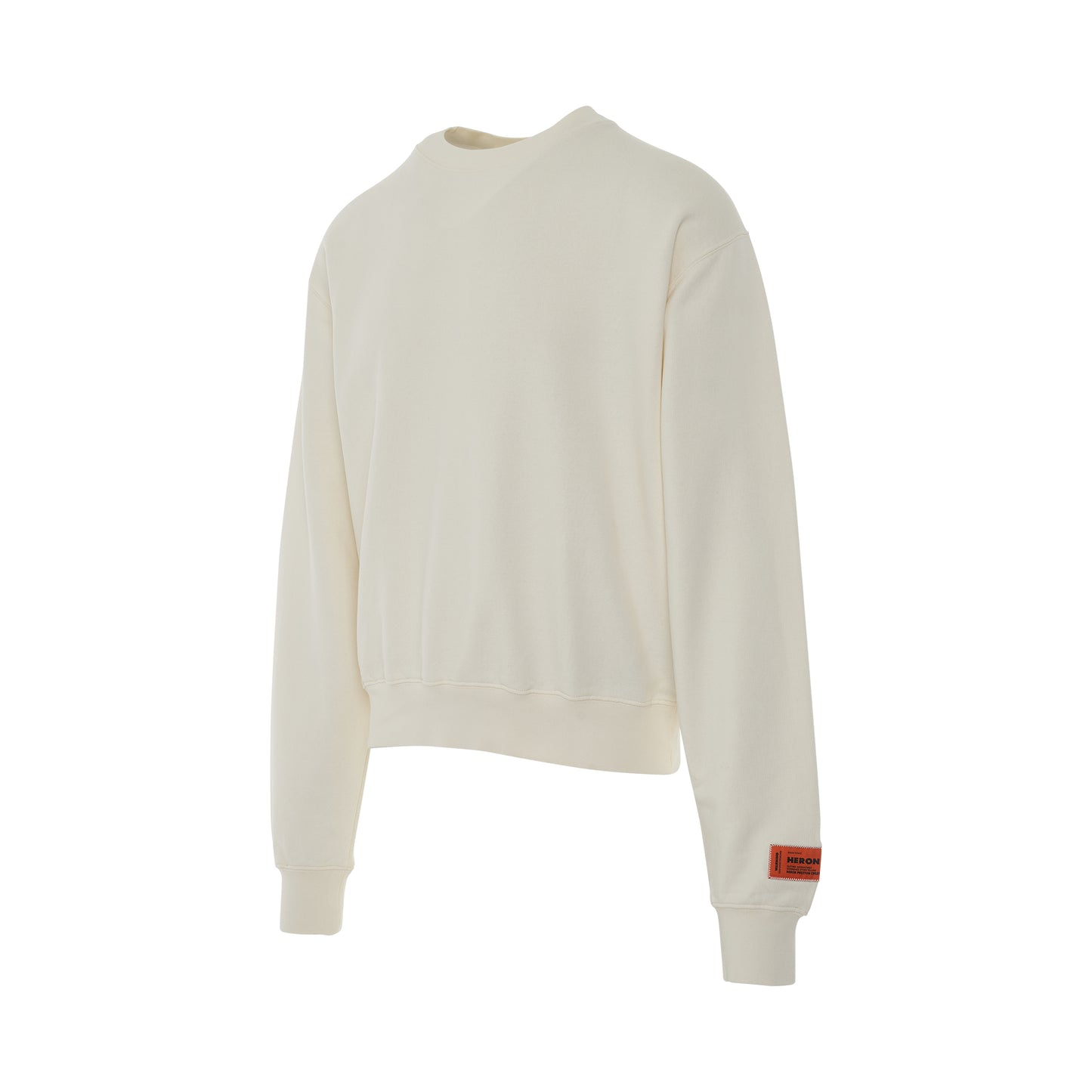 Recycled Cotton Logo Crewneck Jumper in White