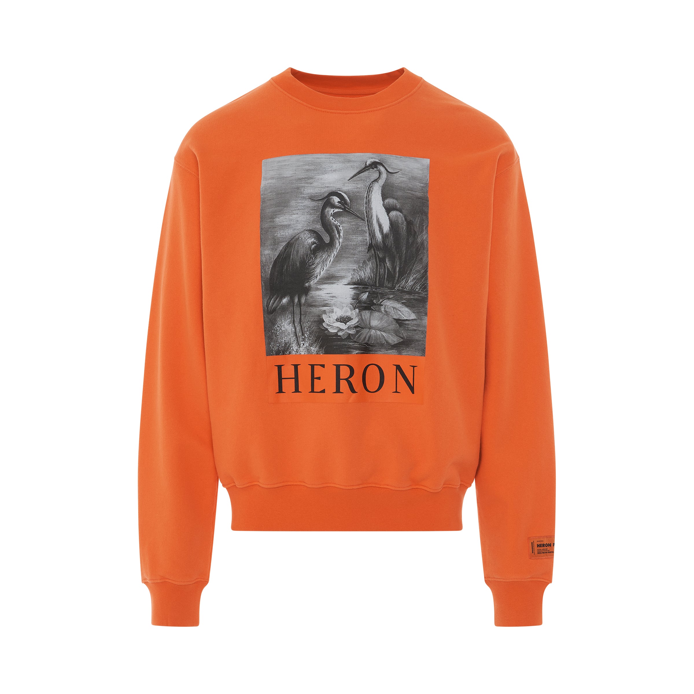 Heron BW Oversized Crewneck Jumper in Orange