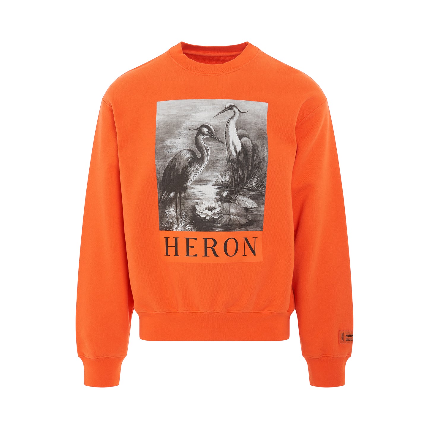 Heron BW Crewneck in Orange/Black