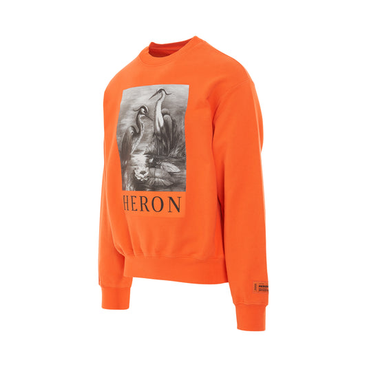 Heron BW Crewneck in Orange/Black