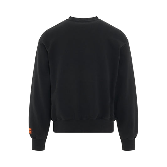 Halftone Heron Crewneck in Black/Navy Blue