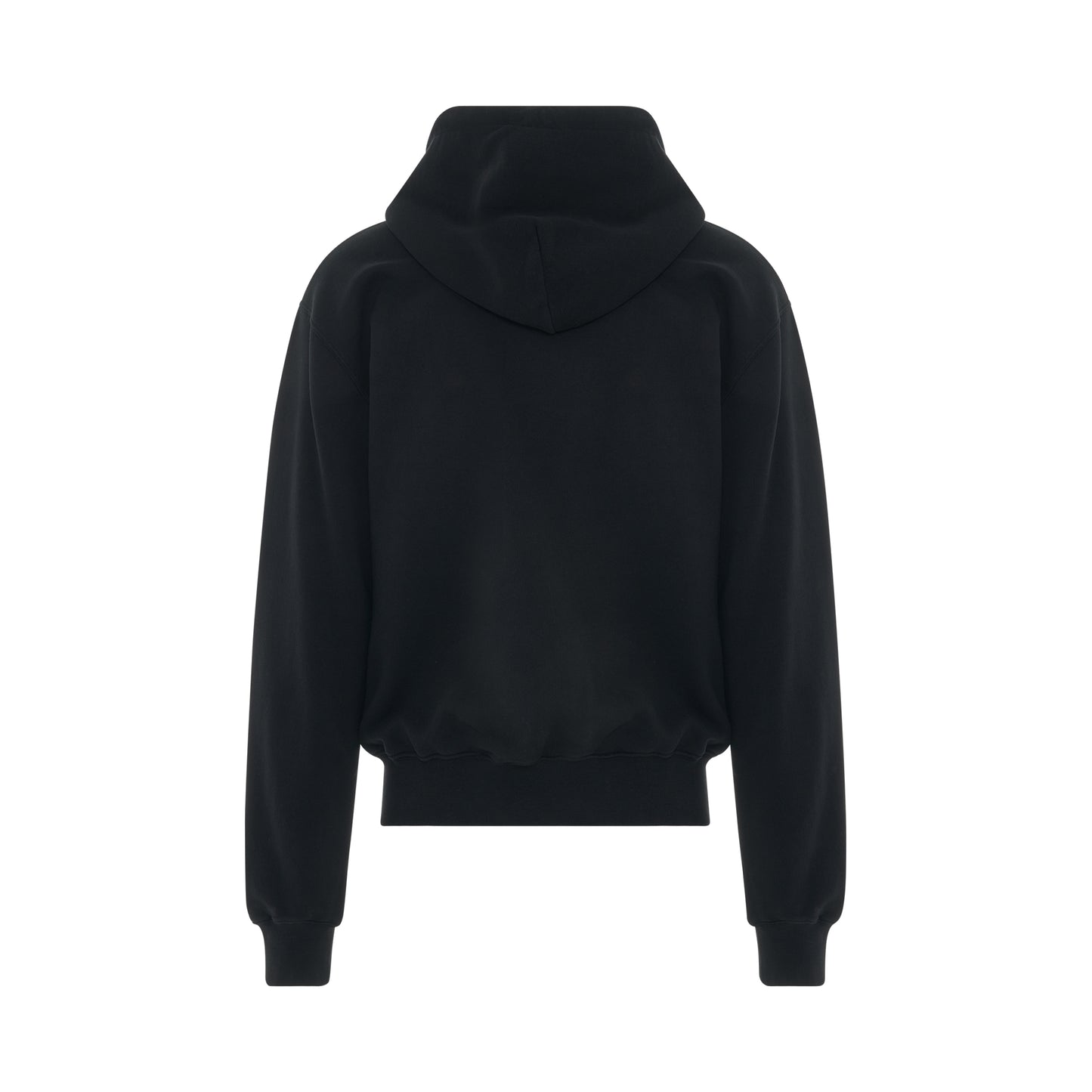 Recycled Cotton Logo Hoodie in Black