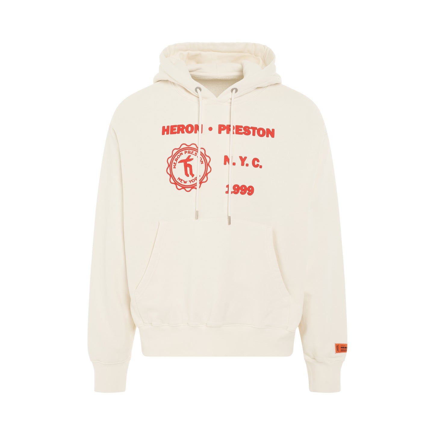 Medieval Heron Hoodie in White/Red