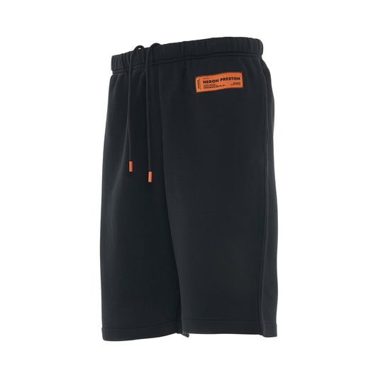 Recycled Cotton Logo Sweatshort in Black