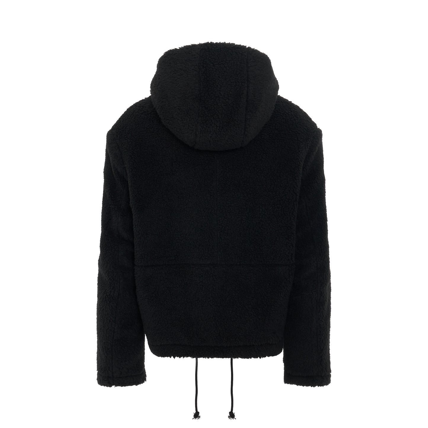 Fleece Hooded Jacket in Black