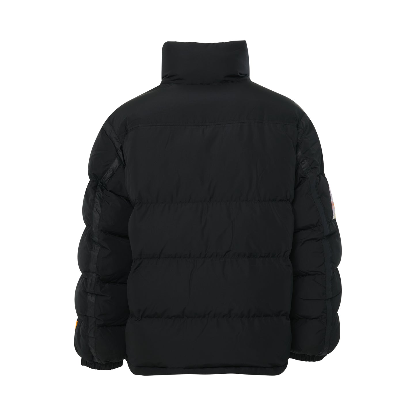 Label Nylon Puffer Jacket in Black