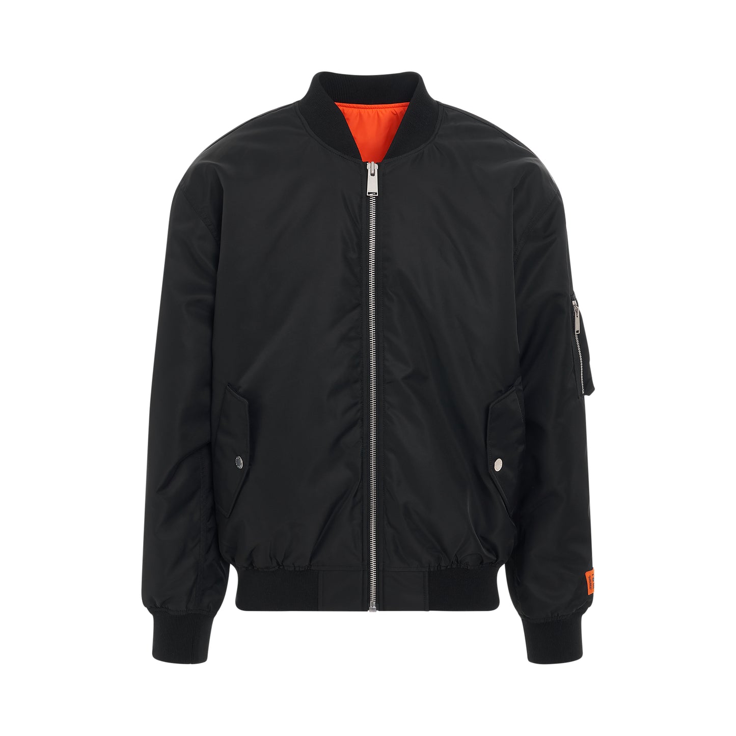 Ex-Ray Nylon Bomber Jacket in Black