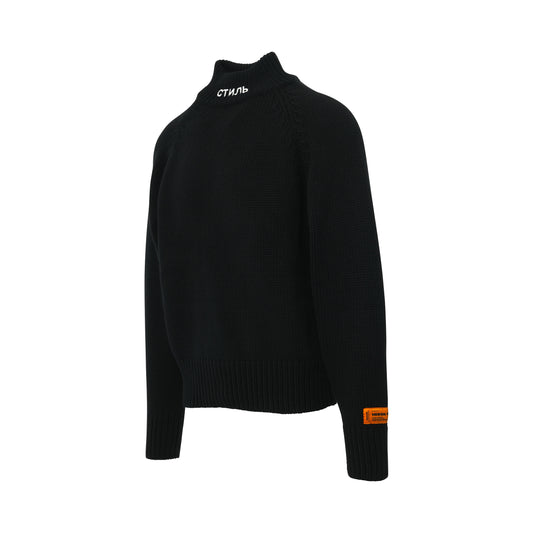 CTNMB Heavy Knit Turtleneck Sweater in Black