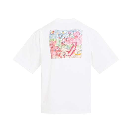 Back Graphic Print T-Shirt in Lily White