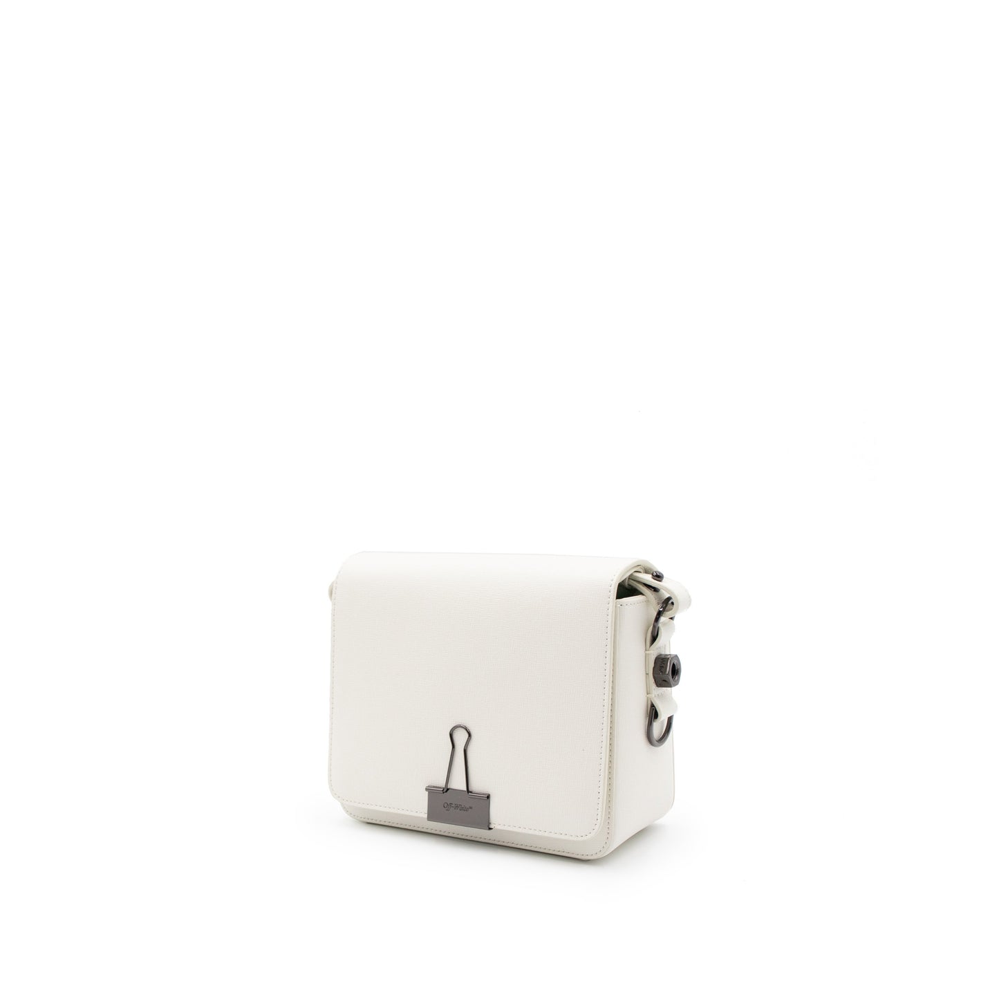 Small White Flap Bag With Yellow Belt in White