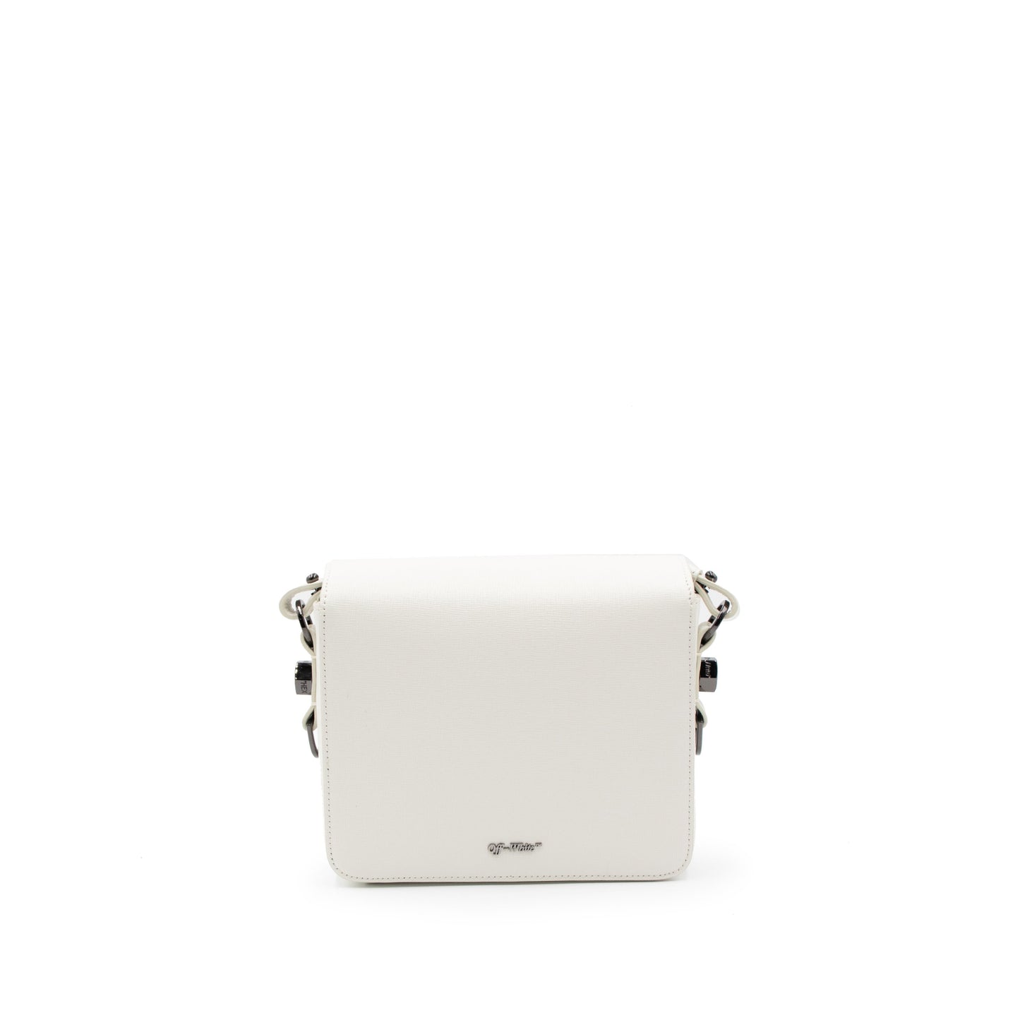 Small White Flap Bag With Yellow Belt in White