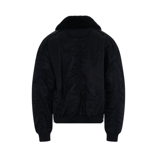 Oversize Bomber Jacket in Black