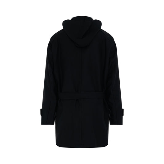 Juunj Hooded Coat in Black