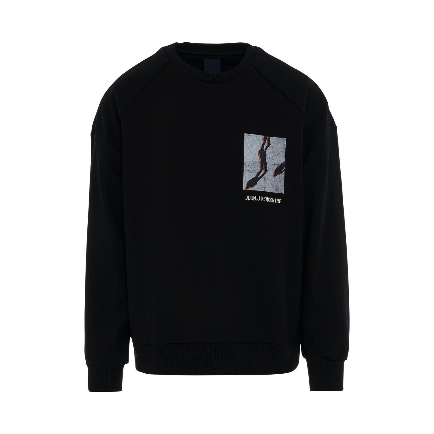 Juunj Oversize Graphic Sweatshirts in Black