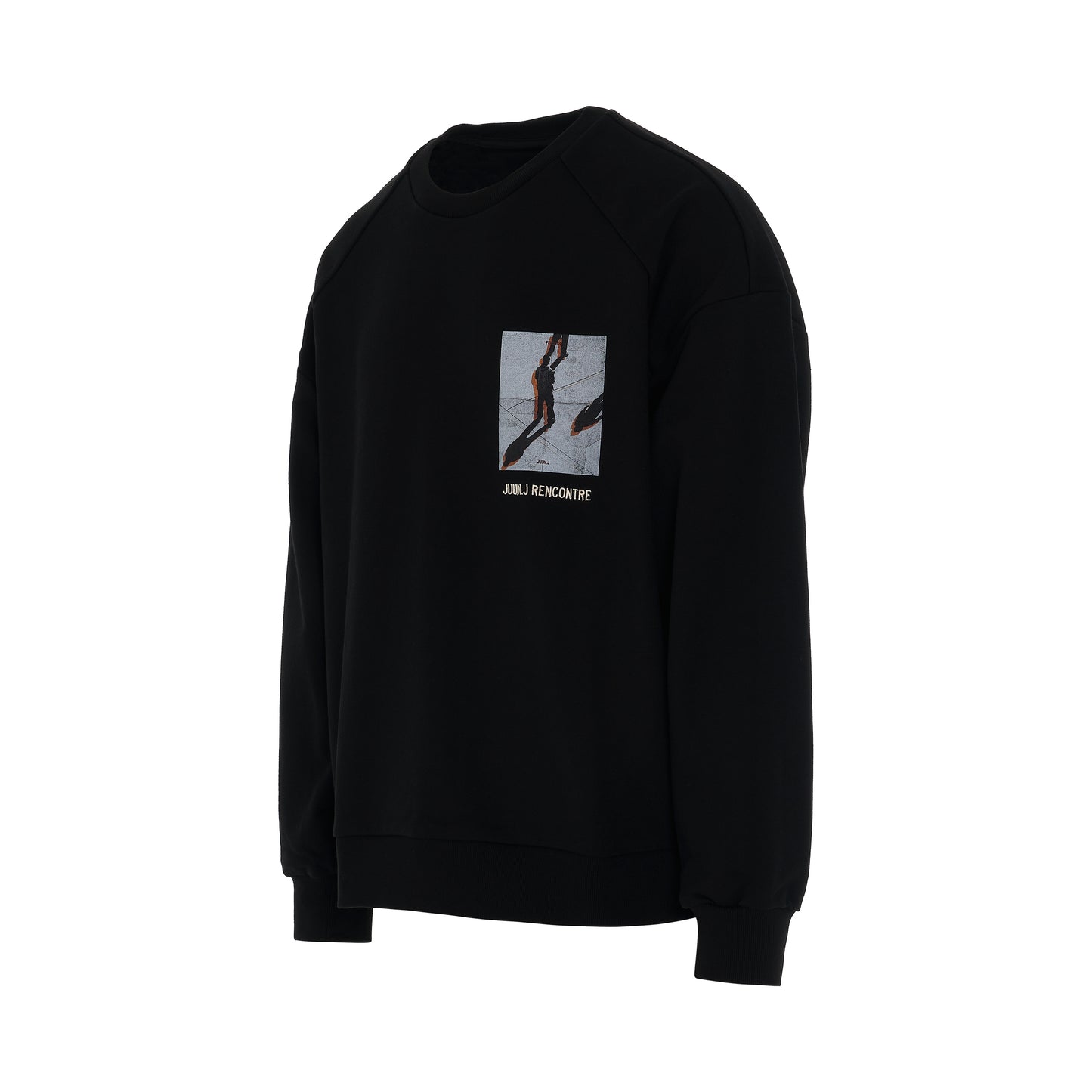 Juunj Oversize Graphic Sweatshirts in Black