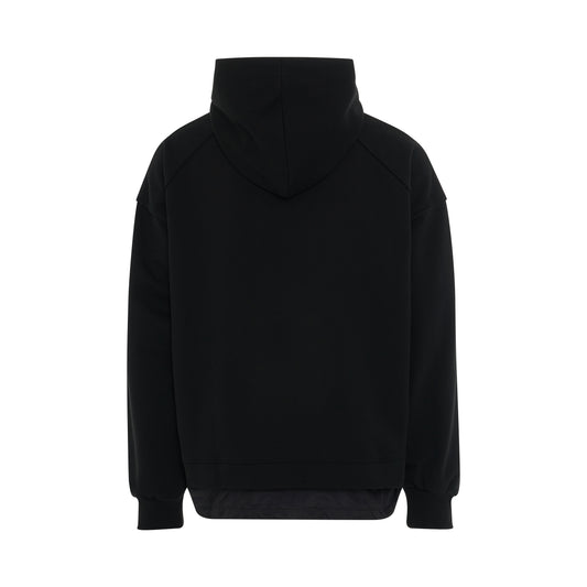 Paneled Hoodie with Pocket in Black