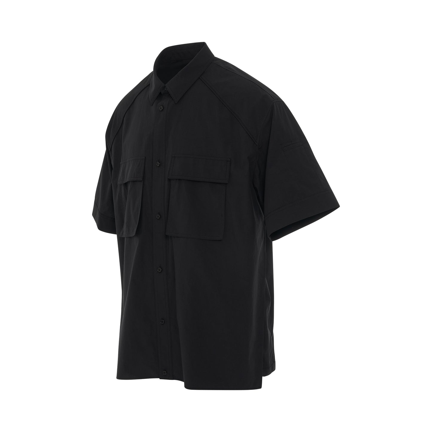 Layered Pocket Detail Shirt in Black