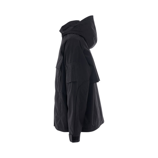 Hooded Windbreaker in Black