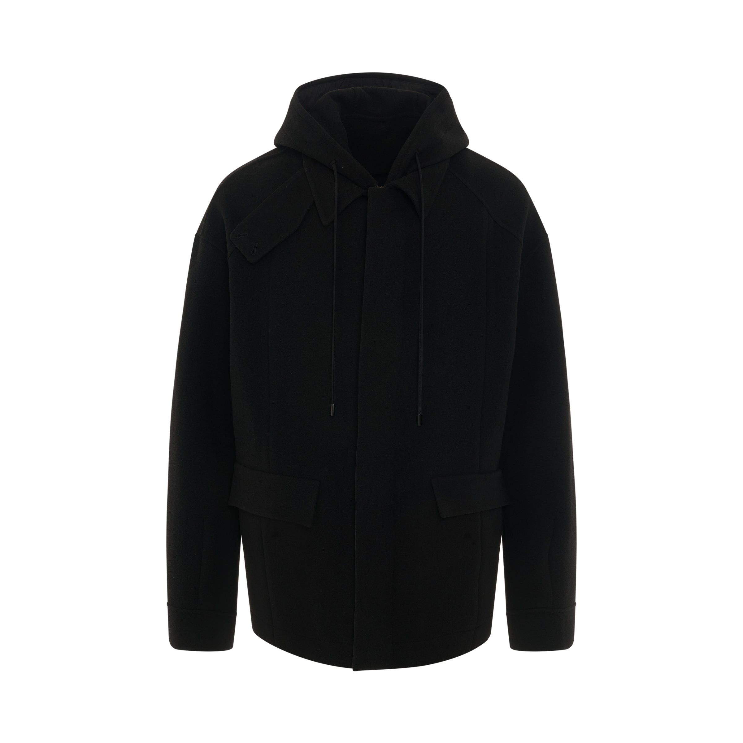 Hand Made Detachable Hoodie Jacket in Black