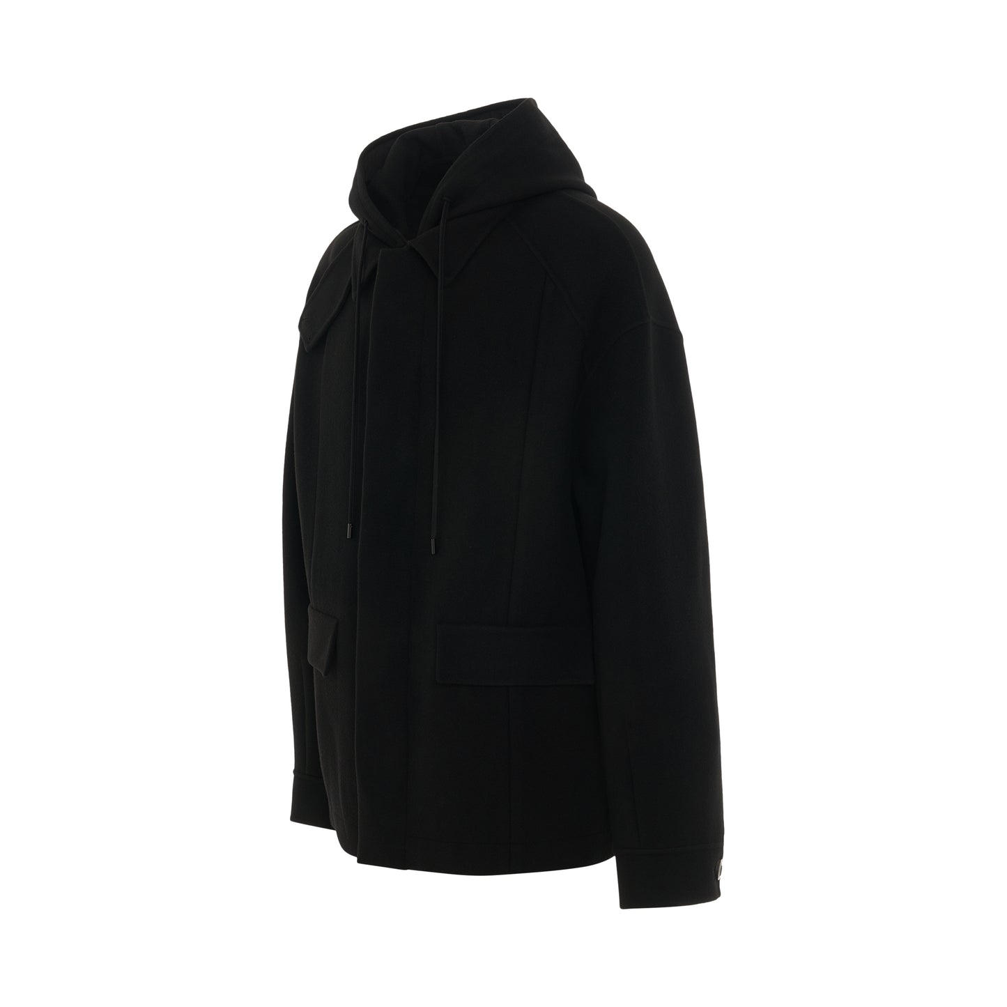 Hand Made Detachable Hoodie Jacket in Black