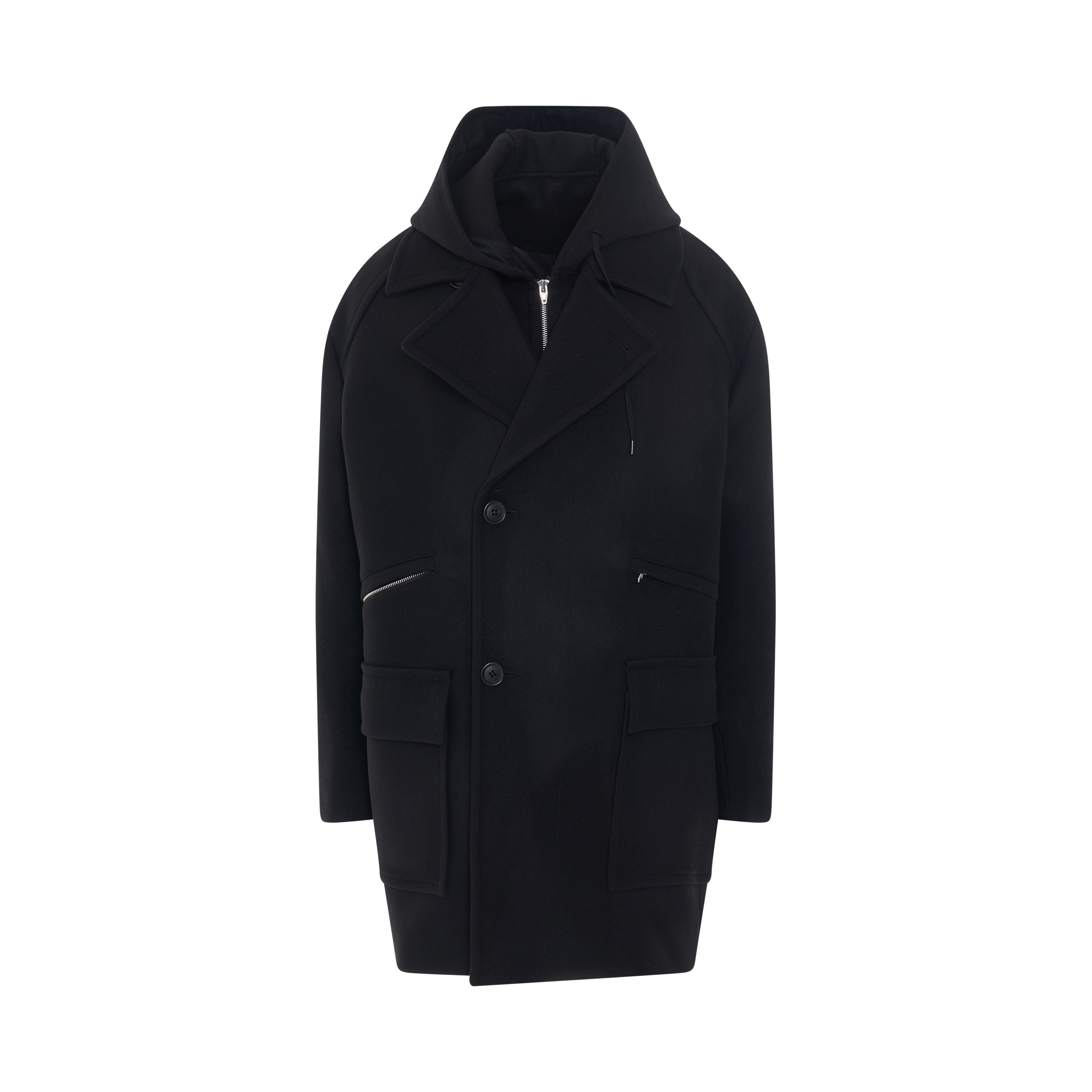 Hooded Coat in black