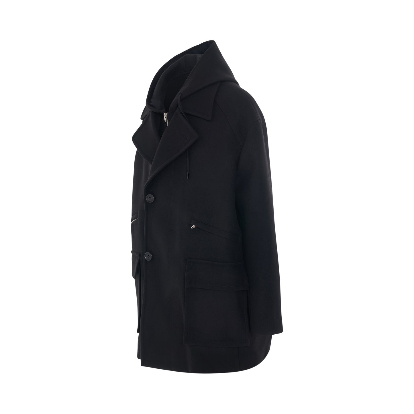 Hooded Coat in black