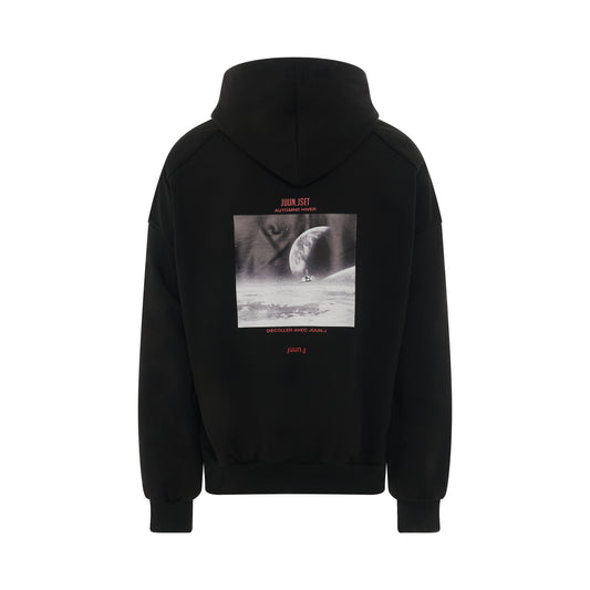 Moon Graphic Oversize Hoodie in Black