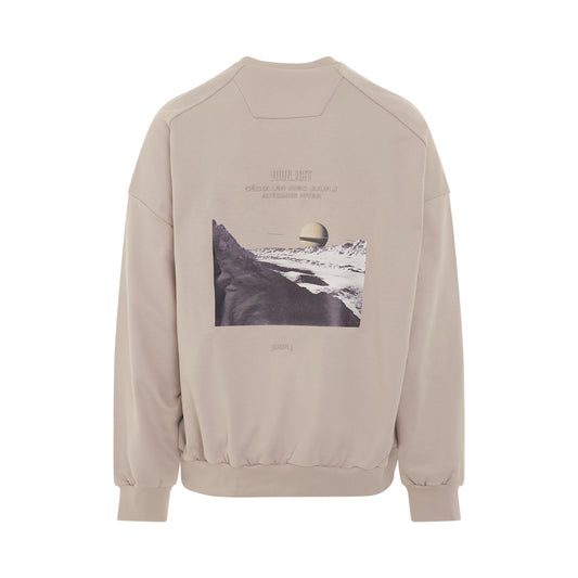 Moon Graphic Oversize Sweatshirt in Beige