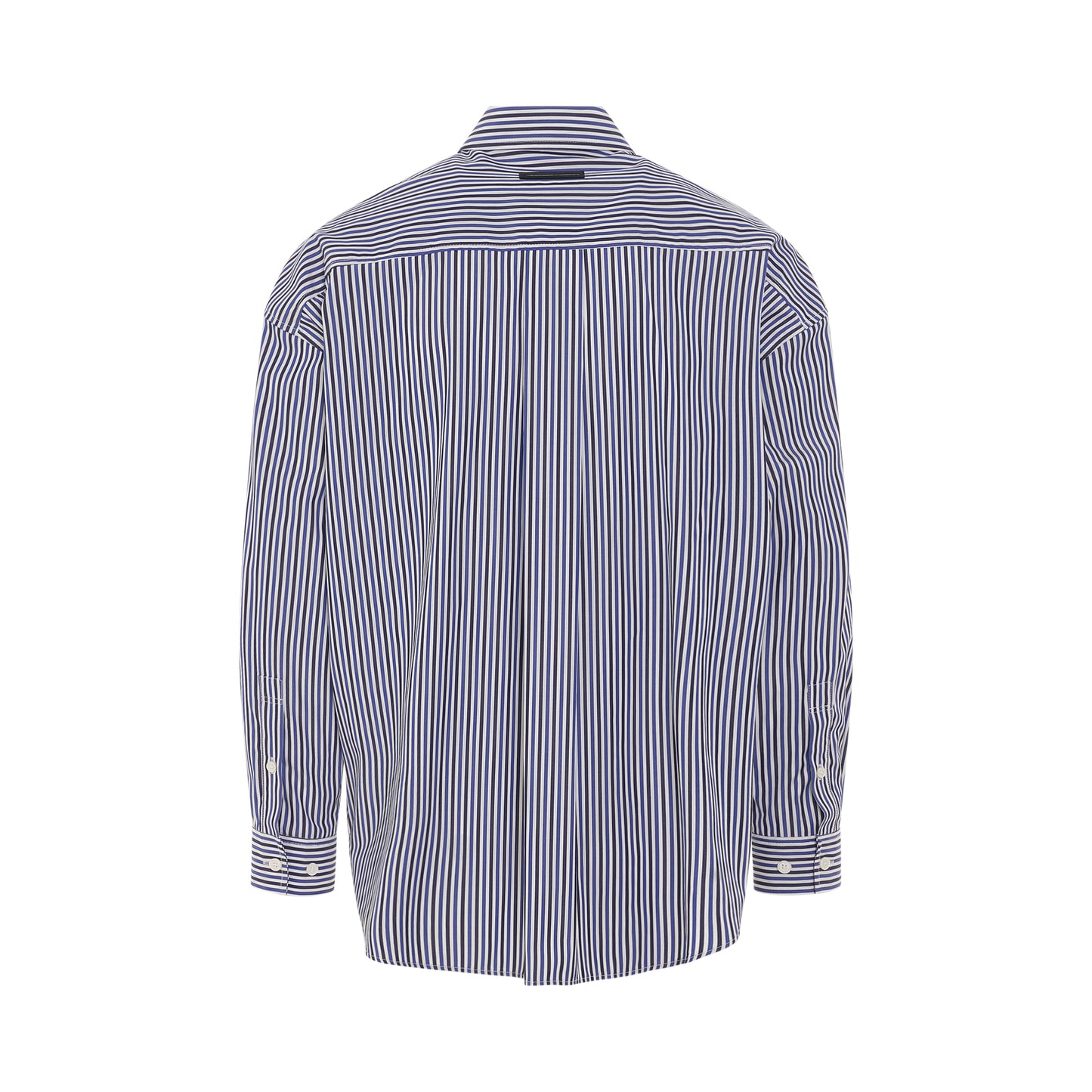 Front One Pocket Stripe Shirt in Blue