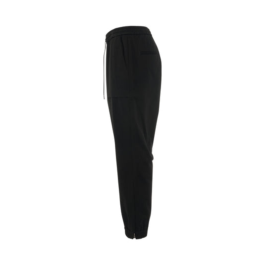 Mole Skin Zipper Detail Jogger Pants in Black