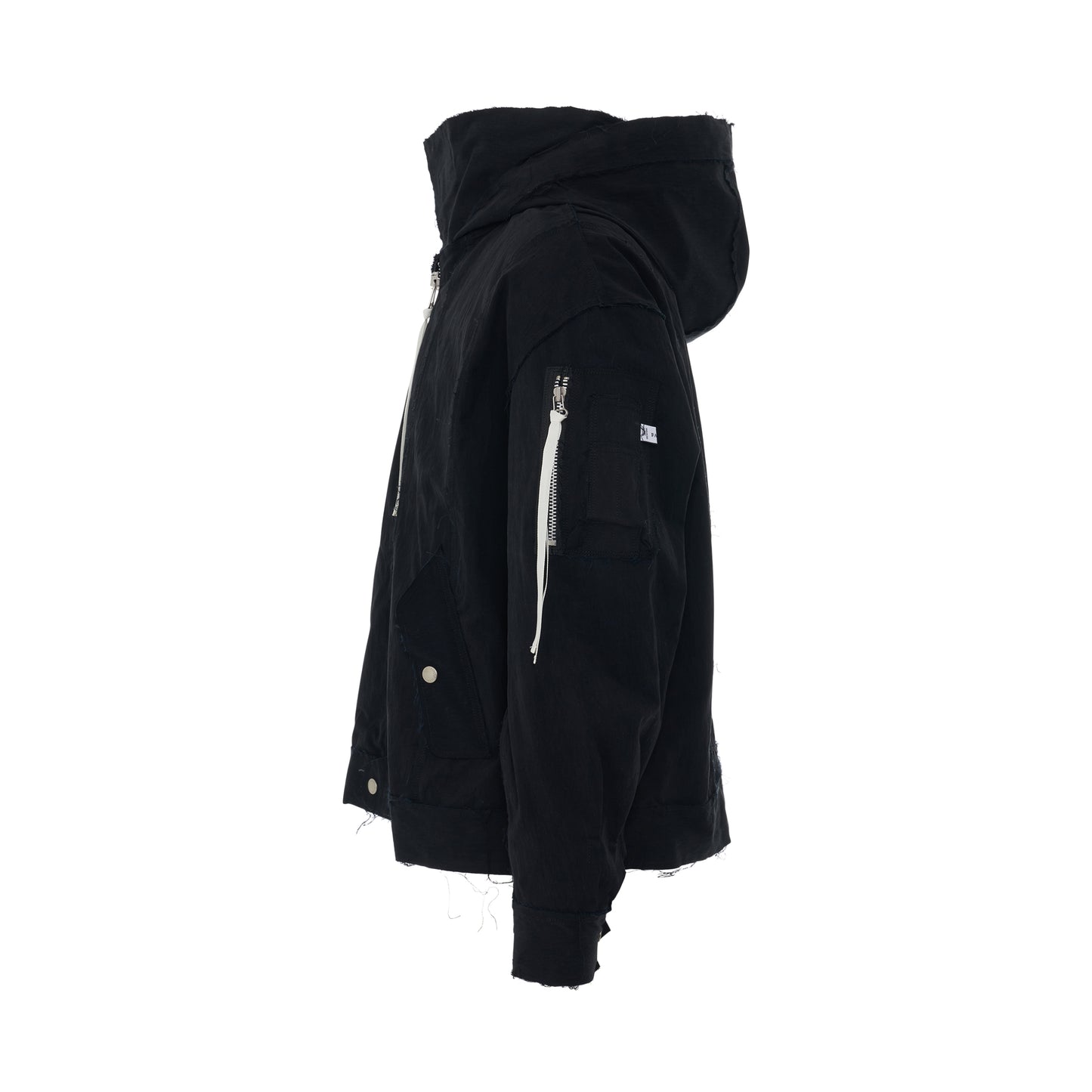 Collage Jacket with Hood in Black