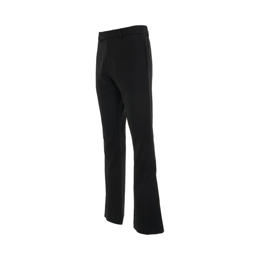 Wool Flannel Flare Pants in Black