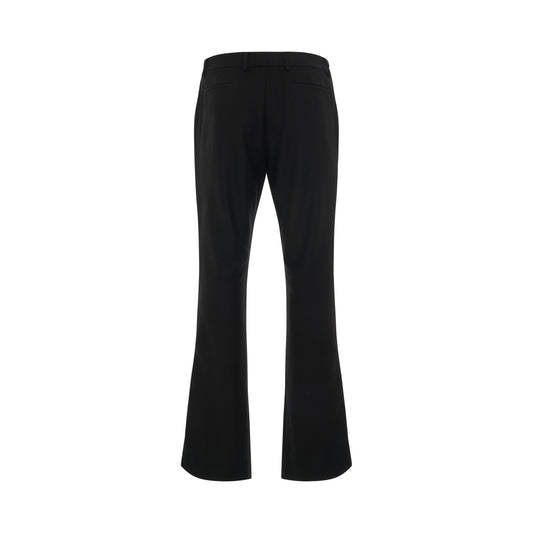 Wool Flannel Flare Pants in Black