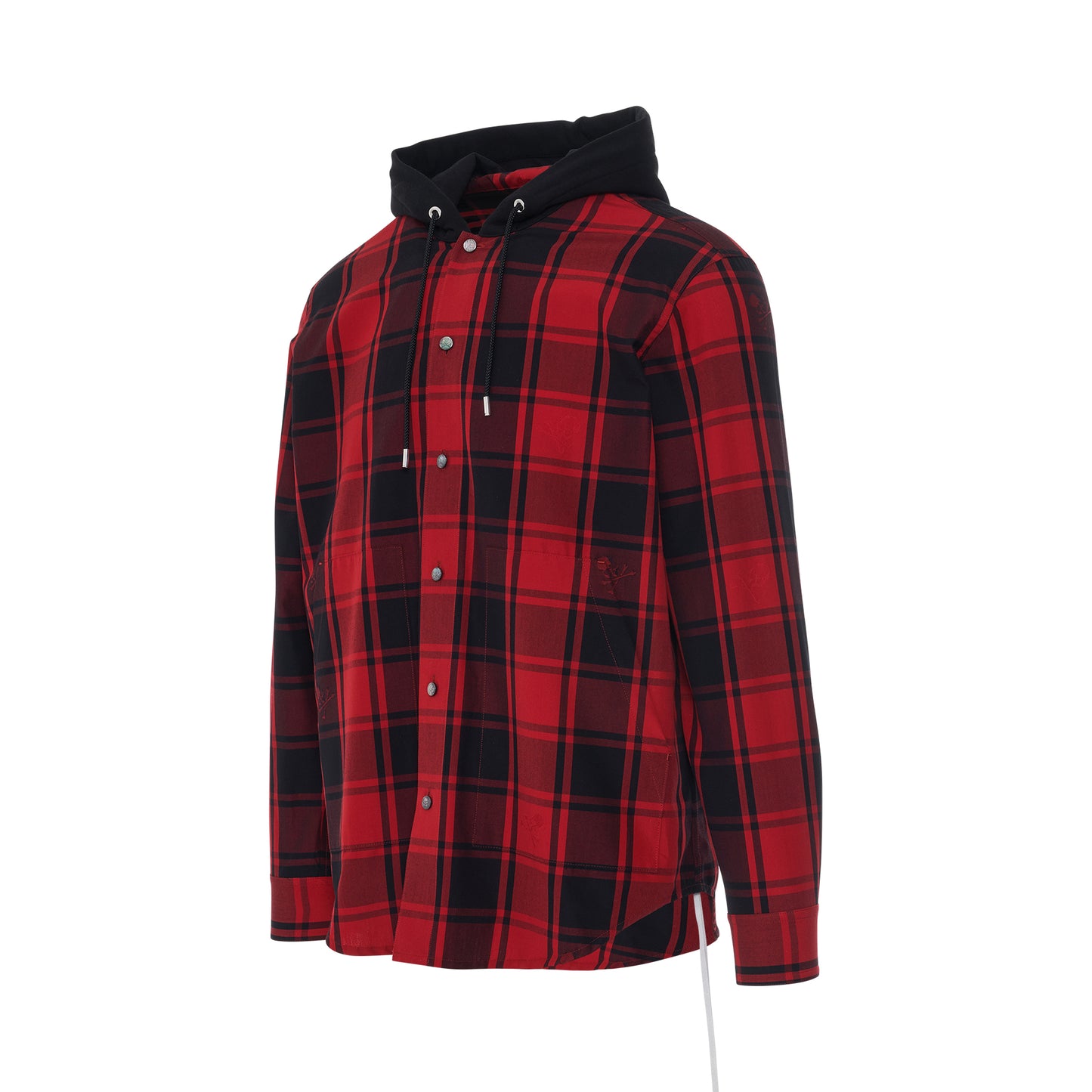 Hooded Plaid Shirt in Red