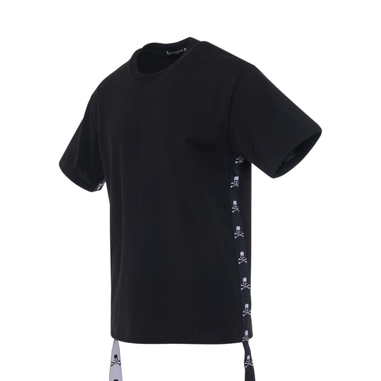 Logo Jacquard Tape T-Shirt in Black