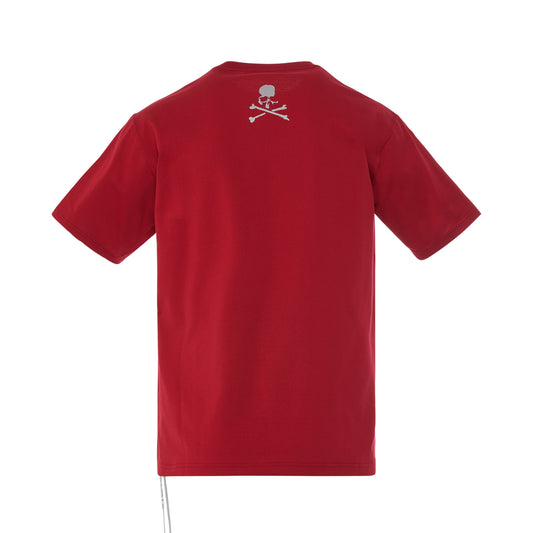 Reflective Skull Logo T-Shirt in Red