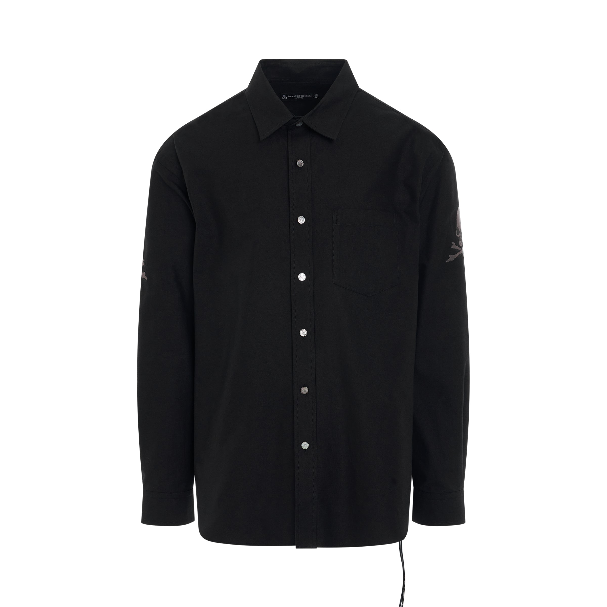 Oxford Skull Logo Shirt in Black