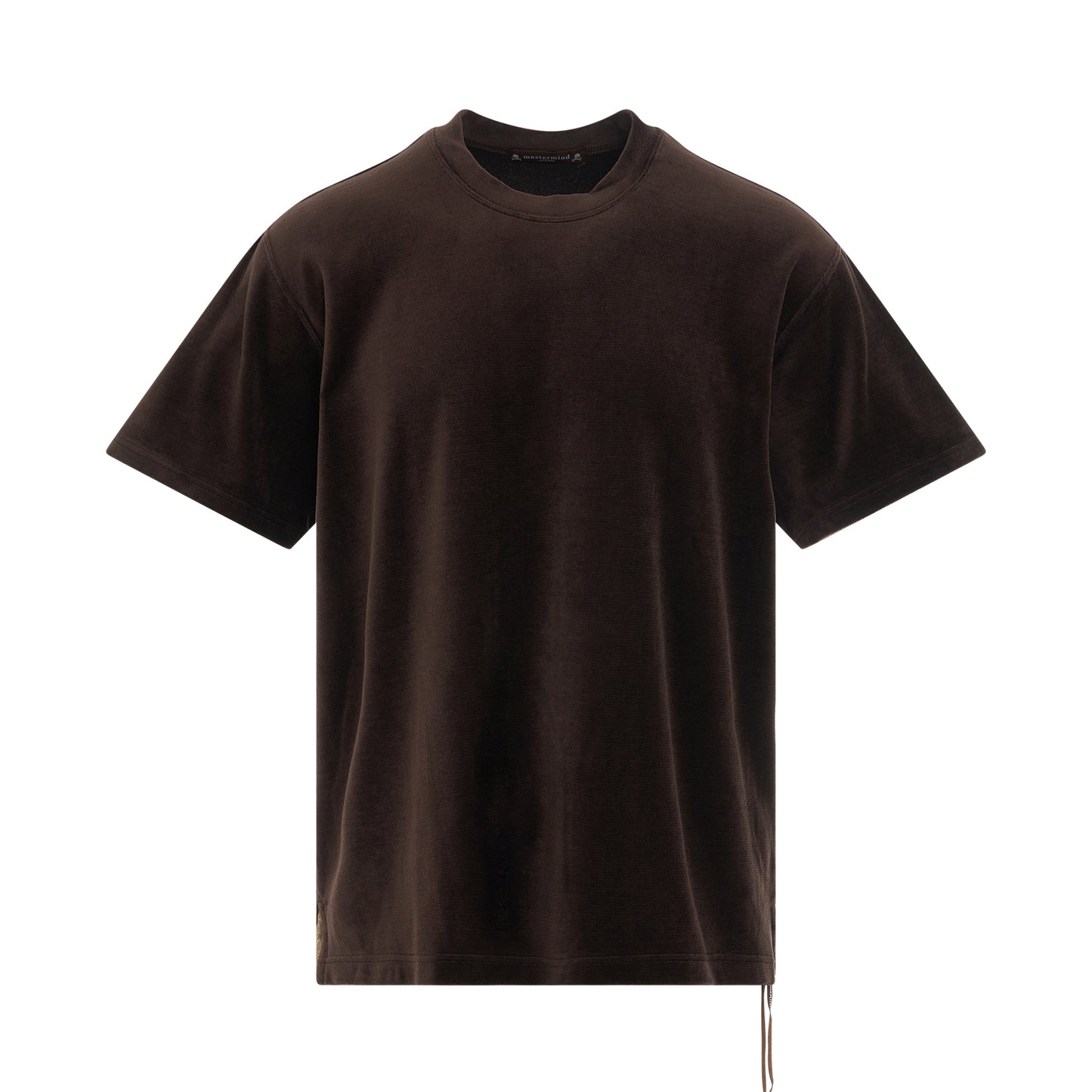 Bleached Circle Logo Velour T-Shirt in Brown