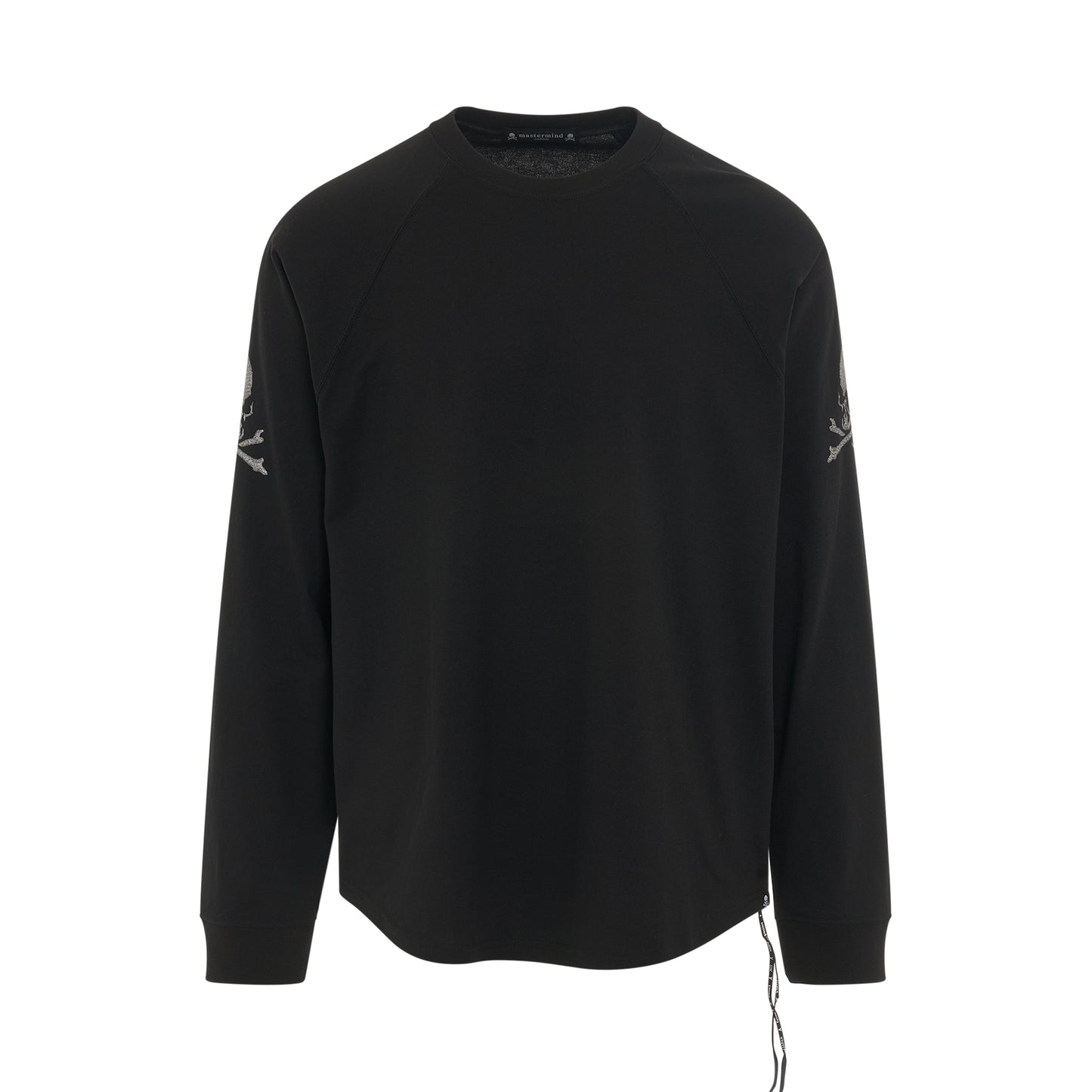 Embroidered Logo LS Baseball T-Shirt in Black