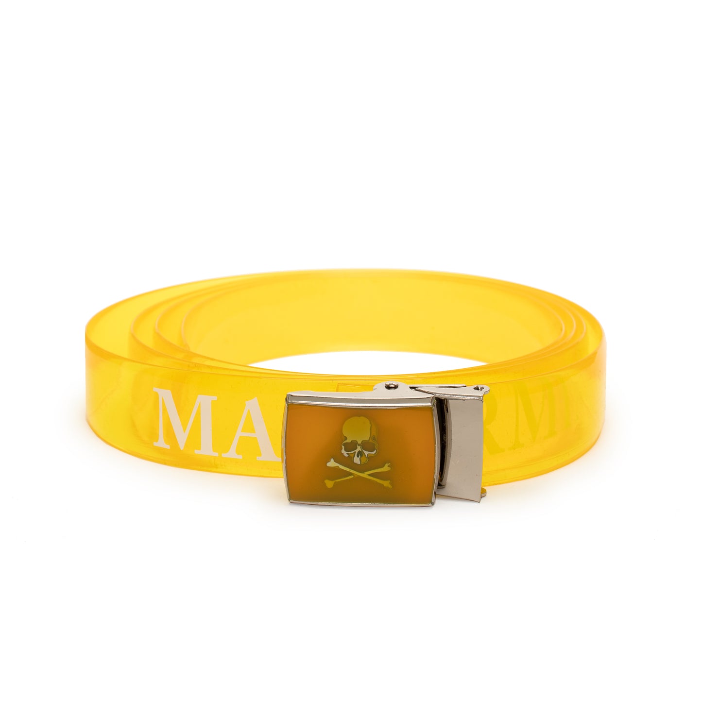 Acrylic Brass Logo Belt in Yellow