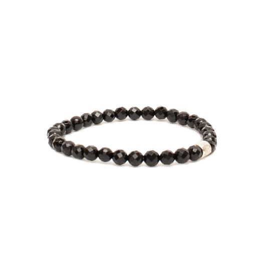 Onyx Bracelet With Silver Parts in Onyx