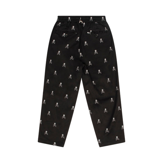 Skull Embroidered Tapered Pants in Black