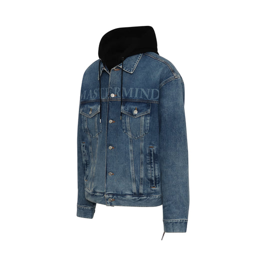 Hooded Denim Trucker Jacket in Indigo