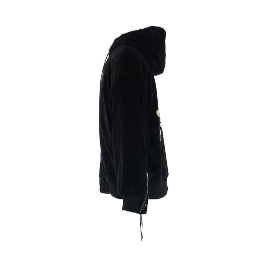 Hooded Corduroy Jacket in Black