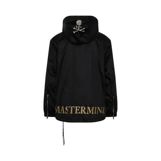 Nylon Hooded Coach Jacket in Black