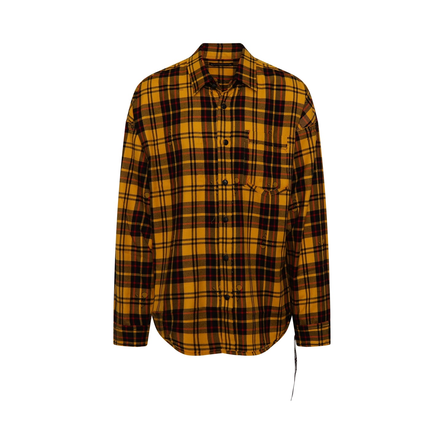 Reversible Plaid Emboidered Logo Shirt in Yellow