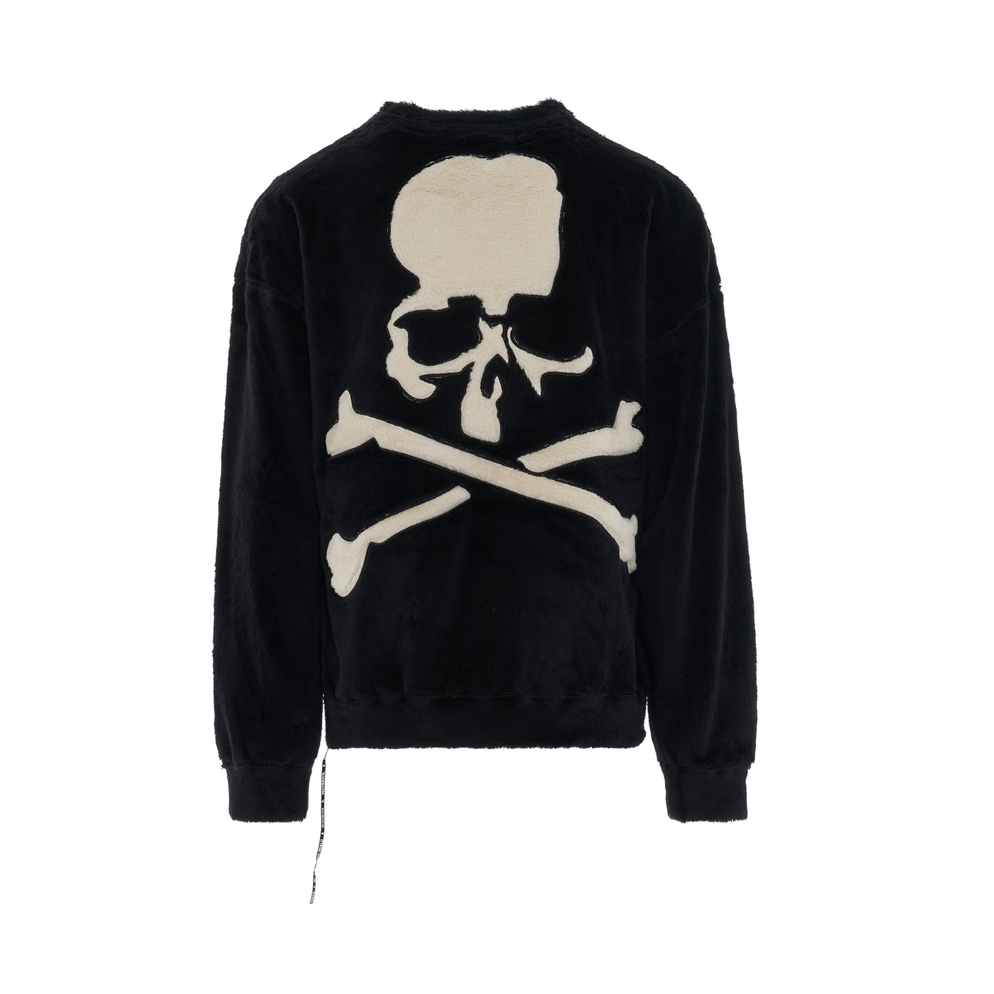 Sherpa Patchworked Skull Boxy Fit Sweatshirt in Black