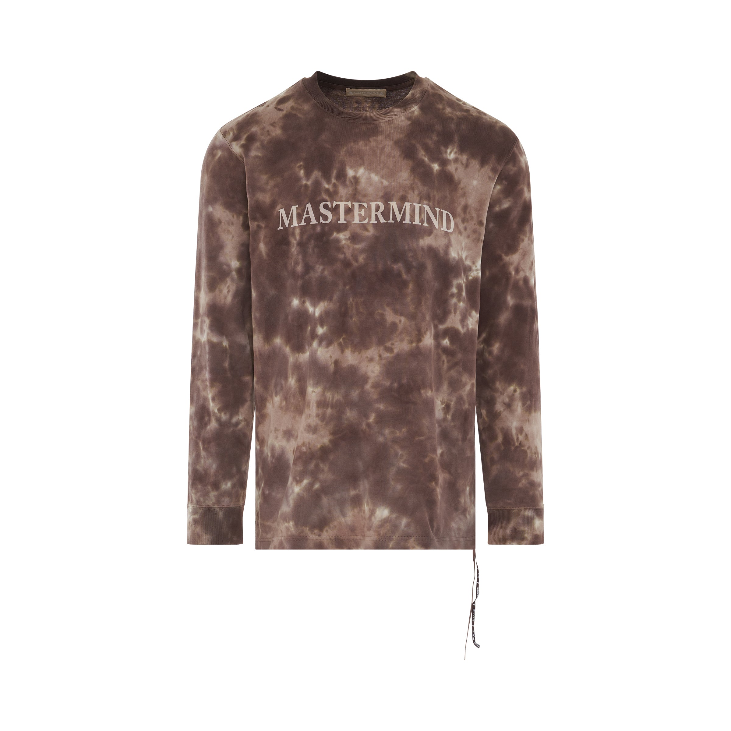 Tie-Dye Logo Long Sleeve T-Shirt in Brown